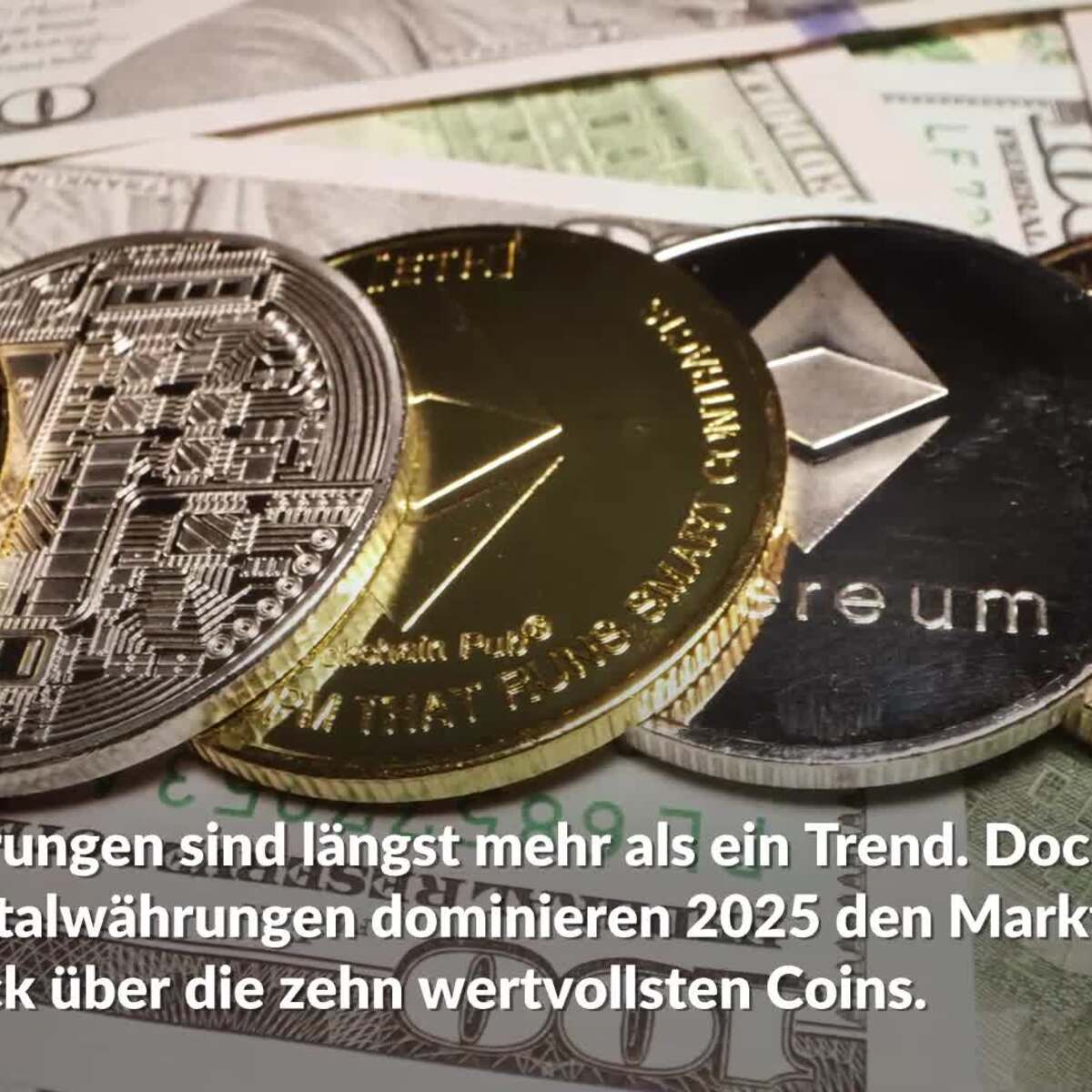 Zehn bekannte Kryptowährungen 2025